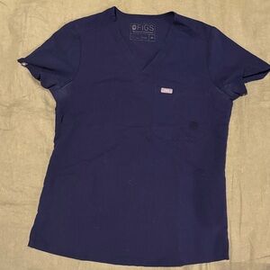 Figs Navy One pocket top